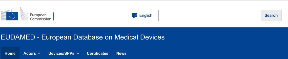Figure 1: Header of the EUDAMED Website [2]